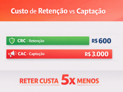 Descubra por que o custo de retenção de alunos é 5x menor que captação. Guia completo com cálculos de CAC e CRC, benchmarks e estratégias para IES.