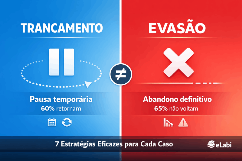 Trancamento e evasão de estudantes.